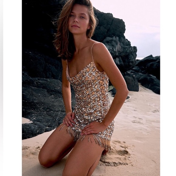 NWT Free People Love Strong Sequin Mini Dress - Picture 5 of 15